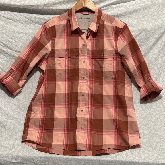 pinkish long sleeve polo shirt woman size TL classic fit button down - Picture 8 of 10